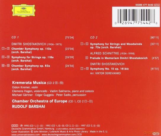 Rudolf Barshai: Shostakovich: Chamber Symphonies [2CD]