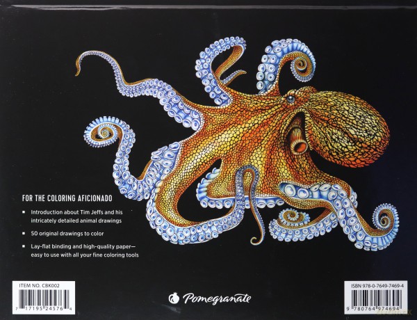 Intricate Ink Animals in Detail a Coloring Book by Tim Jeffs - Tim Jeffs [KSIĄŻKA]