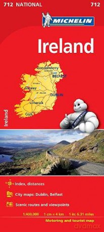 Ireland - Michelin National Map 712: Map (Michelin National Maps 2018, 712) [KSIĄŻKA]
