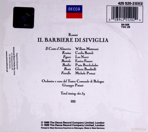 Bartoli Nucci: Rossini:Il Barbieri Di Siviglia [3CD]