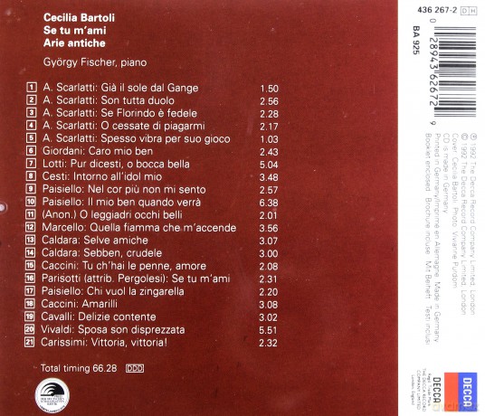 Bartoli/Fischer: Arie Antiche [CD]