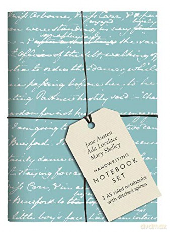 Jane Austen, Ada Lovelace, Mary Shelley Handwriting Notebook Set: 3 A5 ruled notebooks with stitched spines - Jane Austen [KSIĄŻKA]