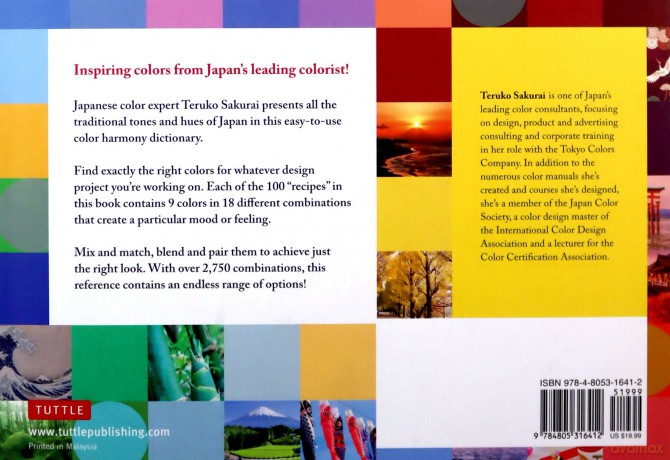 Japanese Color Harmony Dictionary: Traditional Colors: of Japan: The Complete Guide for Designers and Graphic Artists (Over 2,750 Color Combinations and Patterns with CMYK and RGB References) - Teruko Sakurai [KSIĄŻKA]
