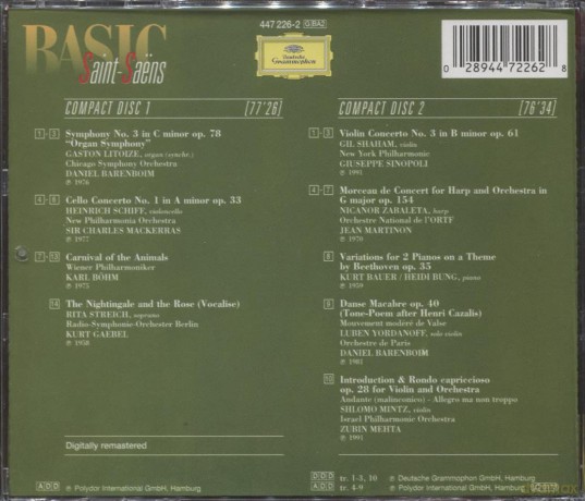 Basic Barenboim Chicago..: Saint-Saens:Symph.N.3 + [2CD]
