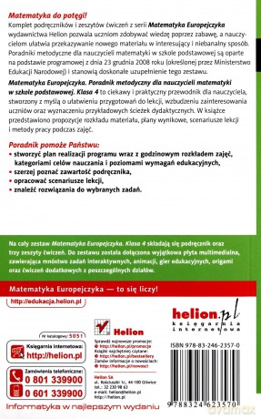 Matematyka Europejczyka. Poradnik metodyczny dla nauczycieli matematyki w szkole podstawowej. Klasa 4 [KSIĄŻKA]