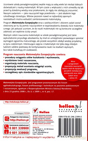 Matematyka Europejczyka. Program nauczania matematyki w szkołach ponadgimnazjalnych [KSIĄŻKA]