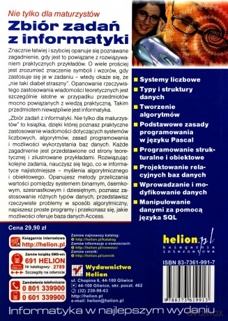 Zbiór zadań z informatyki. Nie tylko dla maturzystów [KSIĄŻKA]