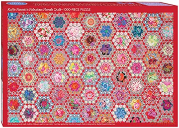 Kaffe Fassett's Fabulous Florals Quilt Jigsaw Puzzle: 1000 pieces, dimensions 29.5˝ x 19.7˝ - Kaffe Fassett [KSIĄŻKA]