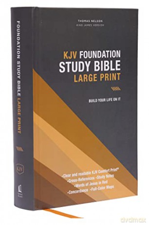 KJV, Foundation Study Bible, Large Print, Hardcover, Gray, Red Letter, Comfort Print: Holy Bible, King James Version - Bibles - Thomas Nelson [KSIĄŻKA]