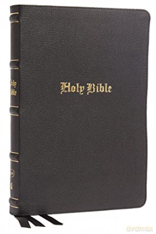 KJV, Thinline Bible, Large Print, Genuine Leather, Black, Red Letter, Thumb Indexed, Comfort Print: Holy Bible, King James Version - Bibles - Thomas Nelson [KSIĄŻKA]