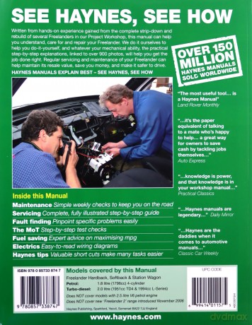 Land Rover Freelander 97-06 (Haynes Service and Repair Manuals) - Anon [KSIĄŻKA]