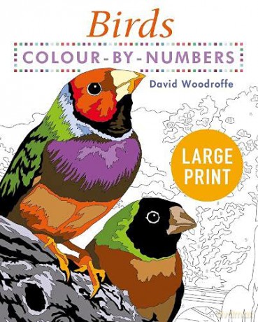 Large Print Colour by Numbers Birds: Easy-to-Read - David Woodroffe [KSIĄŻKA]
