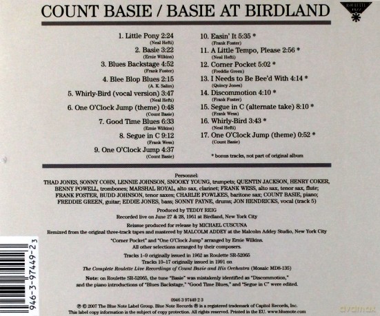 Basie Count: Basie At Birdland [CD]