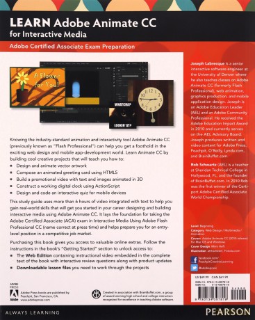 Learn Adobe Animate CC for Interactive Media: Adobe Certified Associate Exam Preparation (Adobe Certified Associate (ACA)) - Rob Schwartz [KSIĄŻKA]