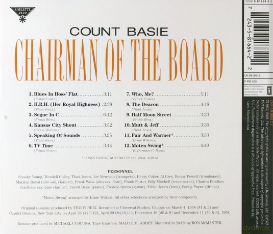 Basie Count: Chairman Of The Board [CD]