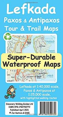 Lefkada, Paxos and Antipaxos Tour and Trail Maps - Jan Kostura [KSIĄŻKA]