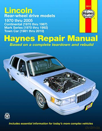 Lincoln Rear Wheel Drive Models, Continental, Mark Series, Town Car 1970 Thru 2005 Haynes Repair Manual: 1970 Thru 2010 - Max Haynes [KSIĄŻKA]