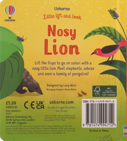 Little Lift and Look Nosy Lion: 1 - Anna Milbourne [KSIĄŻKA]