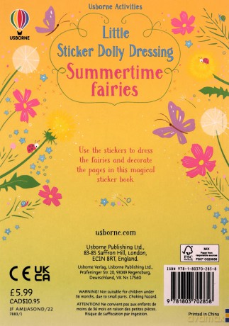Little Sticker Dolly Dressing Summertime Fairies - Fiona Watt [KSIĄŻKA]