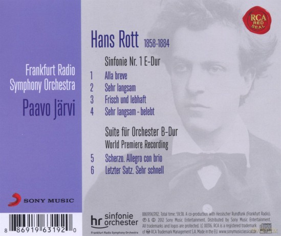 Paavo Jarvi: Hans Rott: Symphony No. 1/Suite For Orchestra [CD]