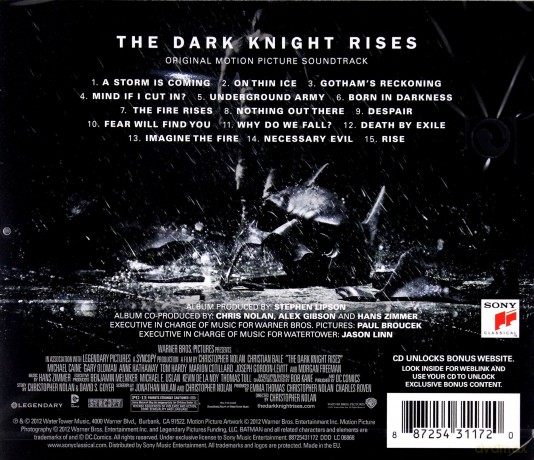 The Dark Knight Rises soundtrack (Mroczny Rycerz Powstaje) (Hans Zimmer) [CD]