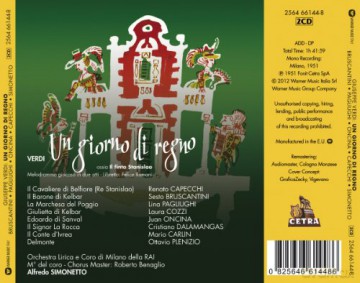 Bruscantini/Pagliughi/Cozzi: Verd:Un Giorno Di Regno [2CD]