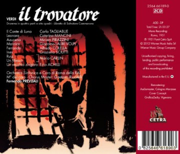 Tagliabue/Mancini/Volpi/Previt: Verd:Il Trovatore(Roma,1951) [2CD]