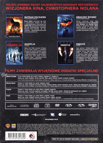 Christopher Nolan Kolekcja Reżyserska: Batman - Początek / Batman: Mroczny rycerz / Prestiż / Incepcja [BOX] [6DVD]