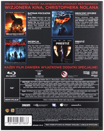 Christopher Nolan Kolekcja Reżyserska: Batman - Początek / Batman: Mroczny rycerz / Prestiż / Incepcja [6Blu-Ray]