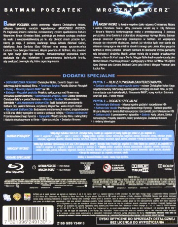 Batman Pakiet Kolekcjonerski: Batman-Początek / Batman: Mroczny rycerz (Steelbook) [BOX] [3Blu-Ray]