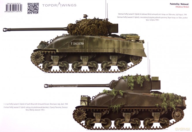 M4 Sherman M4, M4A1, M4A4 Firefly (Top Drawings) - Stanisław Mokwa [KSIĄŻKA]