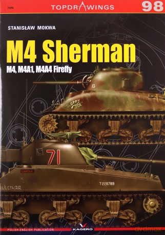M4 Sherman M4, M4A1, M4A4 Firefly (Top Drawings) - Stanisław Mokwa [KSIĄŻKA]