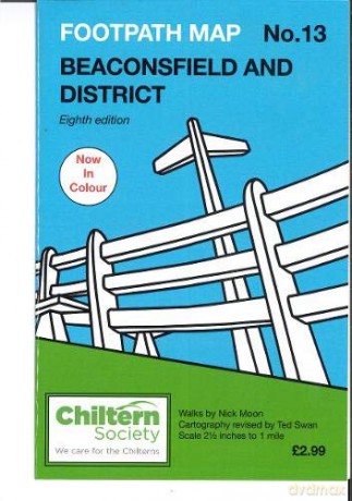 Map 13 Chiltern Society Footpath Map No. 13 Beaconsfield and District: Eighth Edition - In Colour - Nick Moon [KSIĄŻKA]