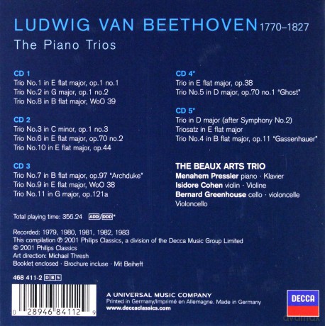 Beaux Arts Trio: Beethoven: The Piano Trios [5CD]