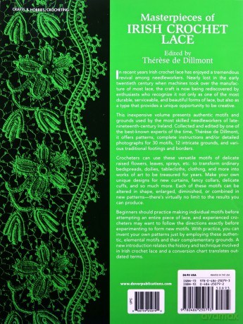 Masterpieces of Irish Crochet Lace: Techniques, Patterns, Instructions (Dover Knitting, Crochet, Tatting, Lace) - Therese De Dillmont [KSIĄŻKA]