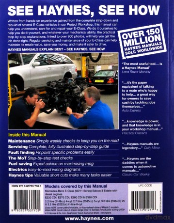 Mercedes-Benz E-Class Diesel (02 to 10) Haynes Repair Manual - Anon [KSIĄŻKA]