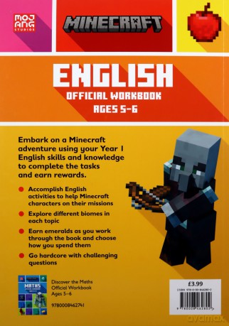 Minecraft English Ages 5-6: Official Workbook (Minecraft Education) - Collins KS1 [KSIĄŻKA]