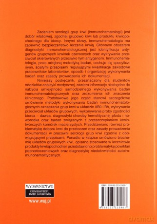 Podstawy serologii grup krwi. Podręcznik dla studentów Oddziału Analityki Medycznej [KSIĄŻKA]