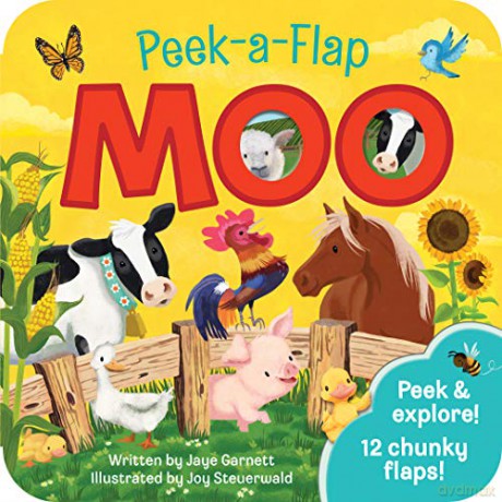 Moo Peek a Flap Children's Board Book (Peek a Boo Animal Fun Children's Interactive Lift a Flap Board Book for Ages 0 and Up) - Jaye Garnett [KSIĄŻKA]