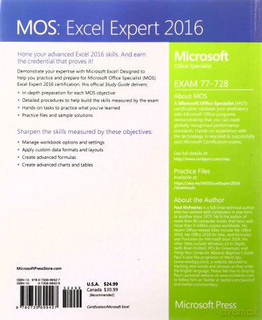 MOS 2016 Study Guide for Microsoft Excel Expert (MOS Study Guide) - Paul McFedries [KSIĄŻKA]