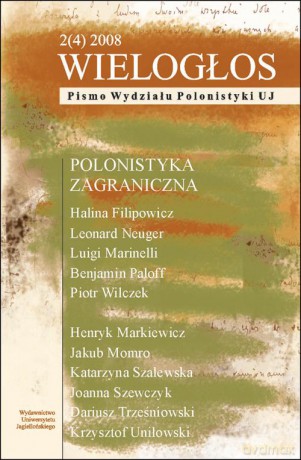 Wielogłos 2 (4) 2008. Pismo Wydziału Polonistyki UJ 2 (4) 2008 [KSIĄŻKA]