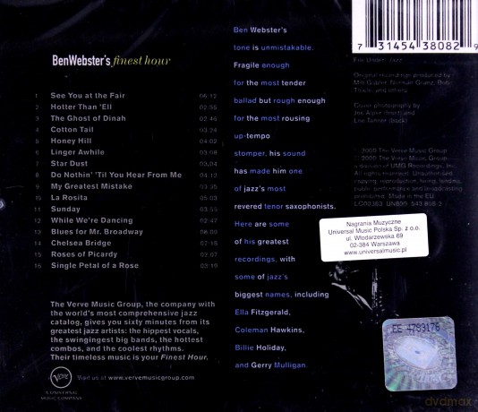 Ben Webster: Finest Hour [CD]