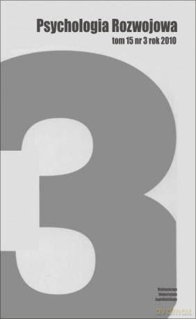 Psychologia Rozwojowa, tom 15 nr 3 rok 2011 [KSIĄŻKA]