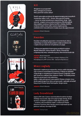 Kino Samurajskie: Miecz zagłady | Kill | Lady Snowblood | Kwaidan [BOX] [4DVD]