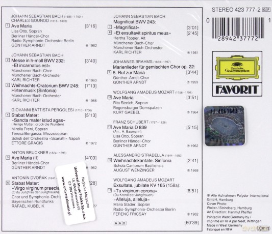 Berganza/Freni: Various:Ave Maria [CD]