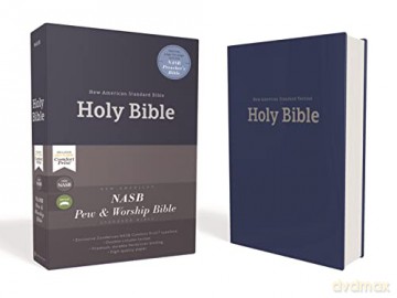NASB, Pew and Worship Bible, Hardcover, Blue, 1995 Text, Comfort Print - Zondervan [KSIĄŻKA]