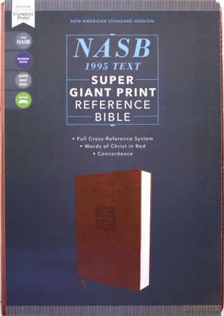 NASB, Super Giant Print Reference Bible, Leathersoft, Brown, Red Letter, 1995 Text, Comfort Print - Zondervan [KSIĄŻKA]