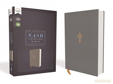 NASB, Thinline Bible, Cloth over Board, Gray, Red Letter Edition, 1995 Text, Comfort Print - Zondervan [KSIĄŻKA]