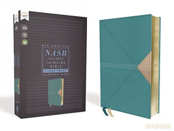 NASB, Thinline Bible, Large Print, Leathersoft, Teal, Red Letter Edition, 1995 Text, Comfort Print - Zondervan [KSIĄŻKA]