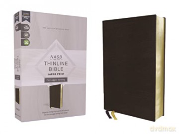 NASB, Thinline Bible, Large Print, Passaggio Setting, Leathersoft, Black, Red Letter, 1995 Text, Comfort Print: Elegantly uniting single and double columns into one Passaggio Setting Bible design - Bibles - Zondervan [KSIĄŻKA]
